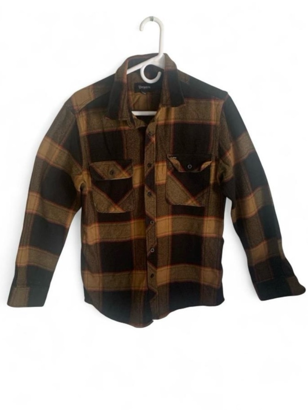Brixton Bowery long sleeve flannel shirt size small men shacket plaid fall